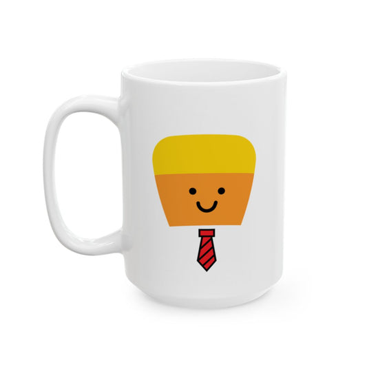 Cute Smiling Face with Tie Design Coffee Mug