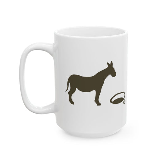Donkey Silhouette with Collar Design on Mug