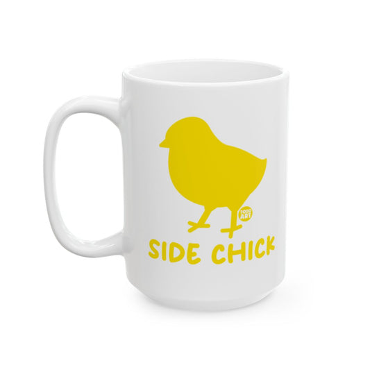 Funny Yellow Side Chick Design Mug