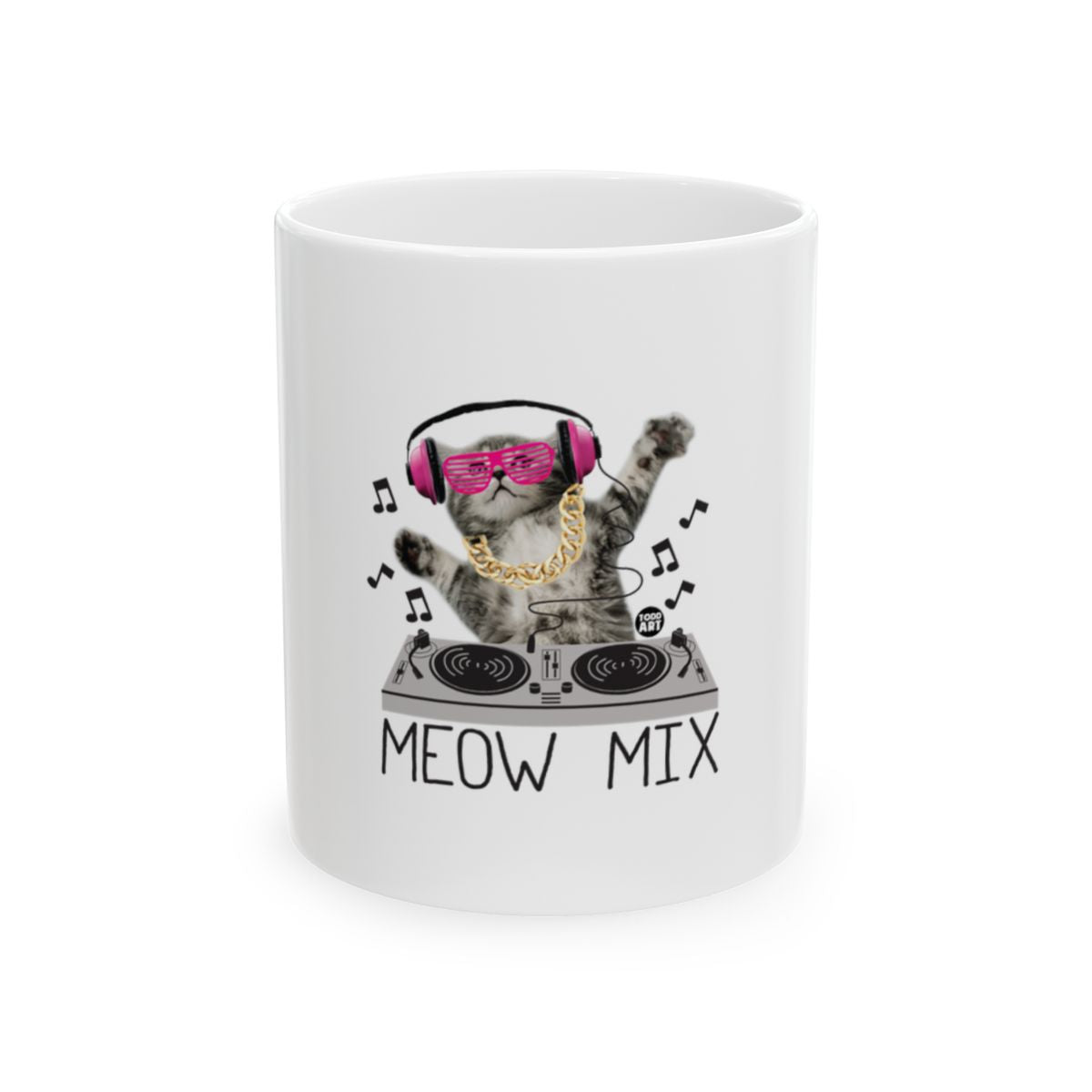 Adorable Cat DJ Design Meow Mix Mug