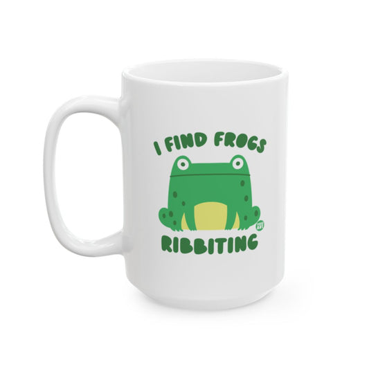 I Find Frogs Ribbiting Frog Design White Mug