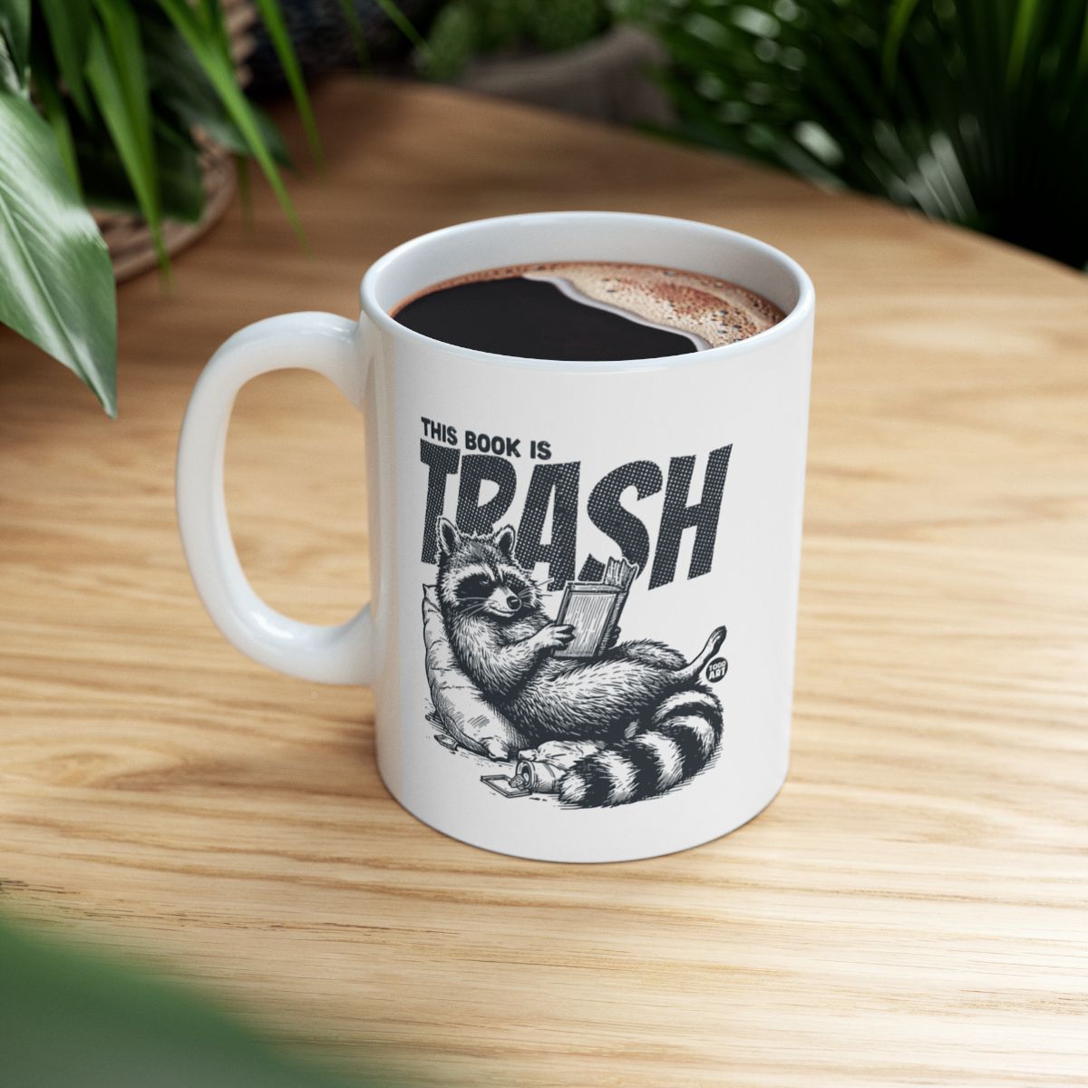This Book Is Trash Raccoon Mug for Coffee Lovers