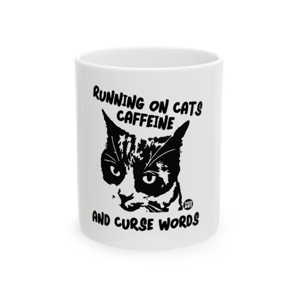 Running On Cats Caffeine And Curse Words Mug