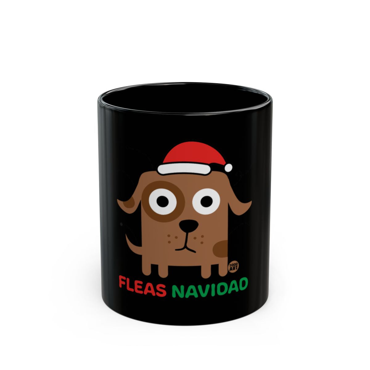 Fleas Navidoad Dog Santa Hat Christmas Mug