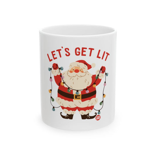 Let's Get Lit Santa with Lights Festive Mug