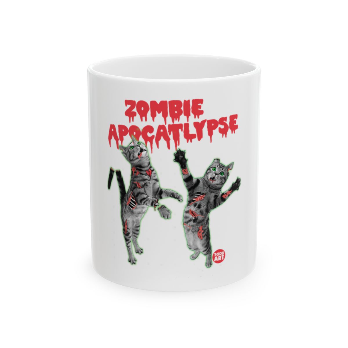 Zombie Apocalypse Cats Funny Ceramic Mug
