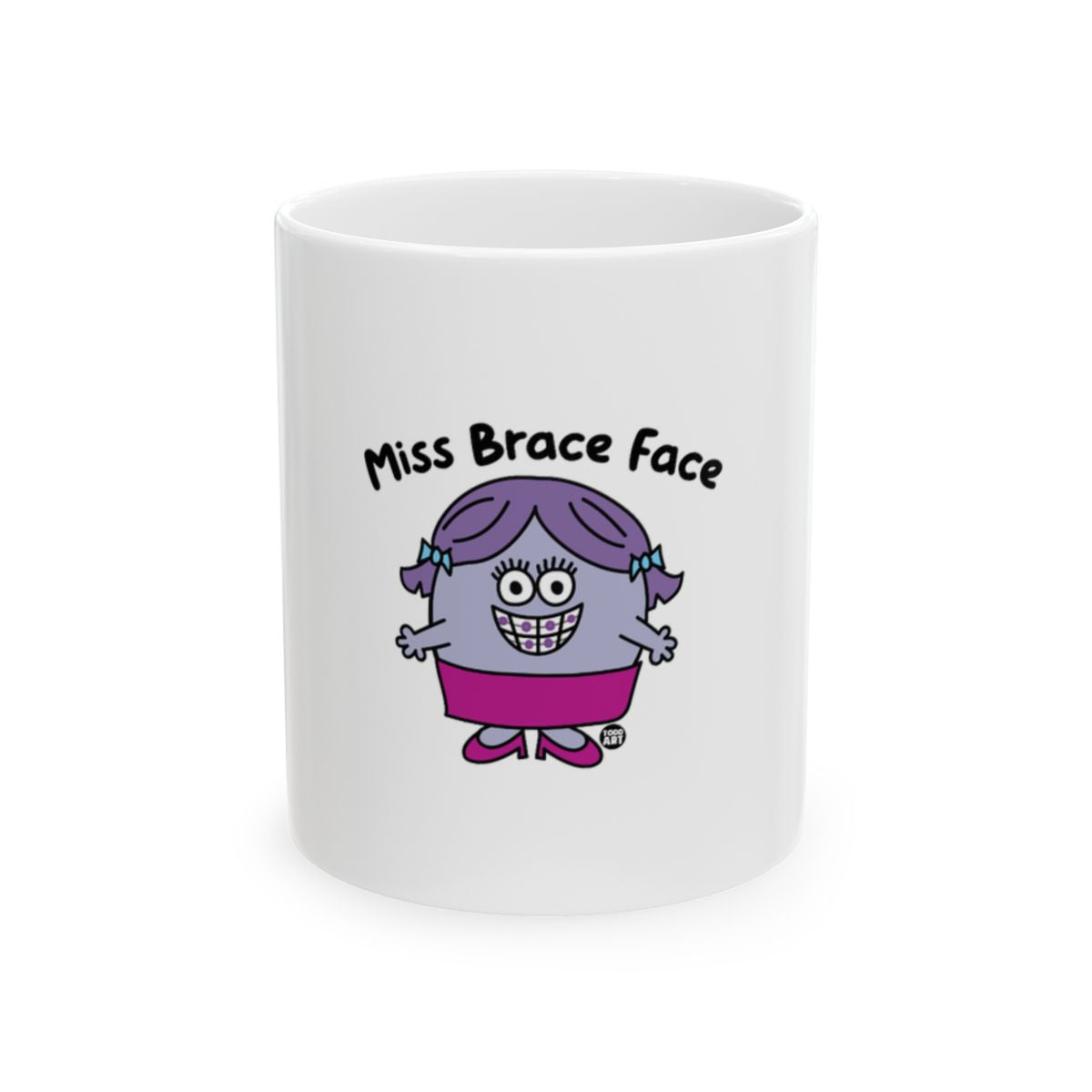 Miss Brace Face Purple Cartoon Character Mug