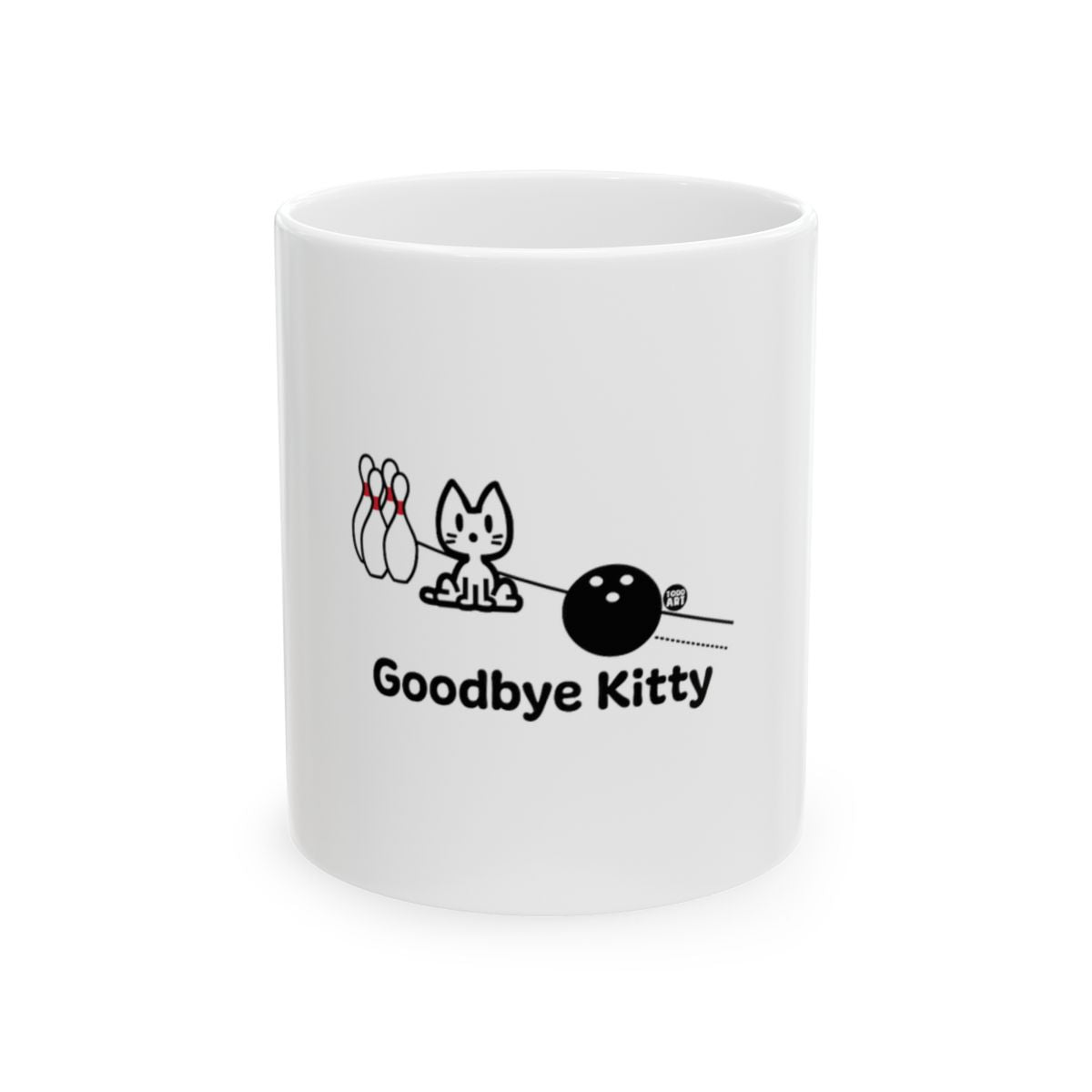 Funny Goodbye Kitty Bowling Themed Mug Product