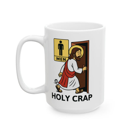 Holy Crap Funny Men Restroom Jesus Coffee Mug