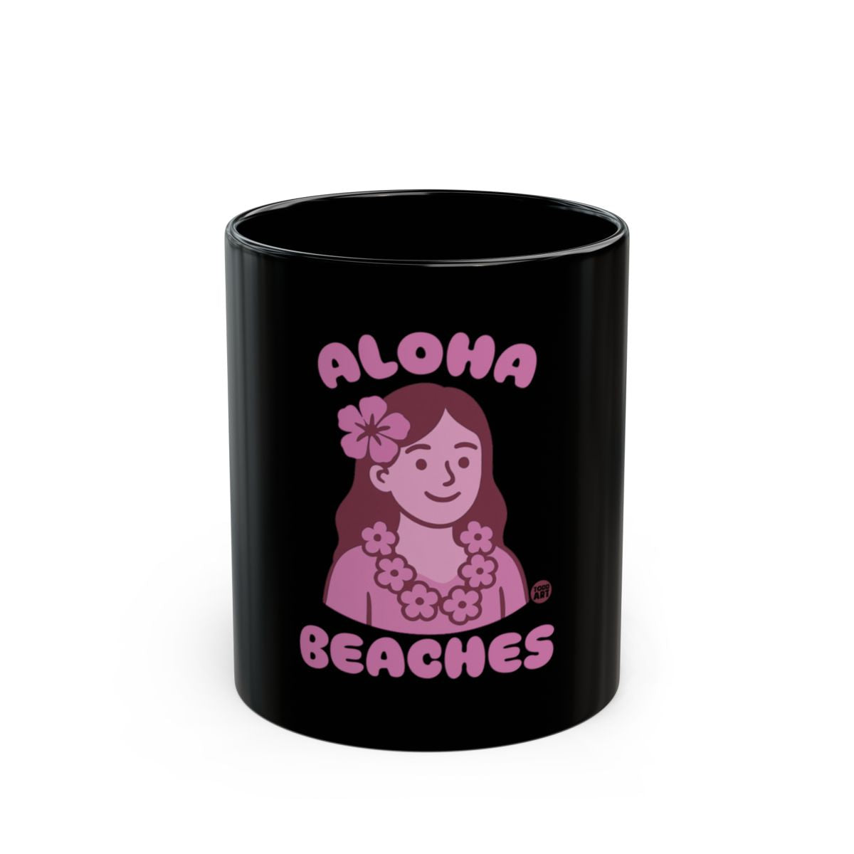 Aloha Beaches Pink Text Graphic Novelty Mug