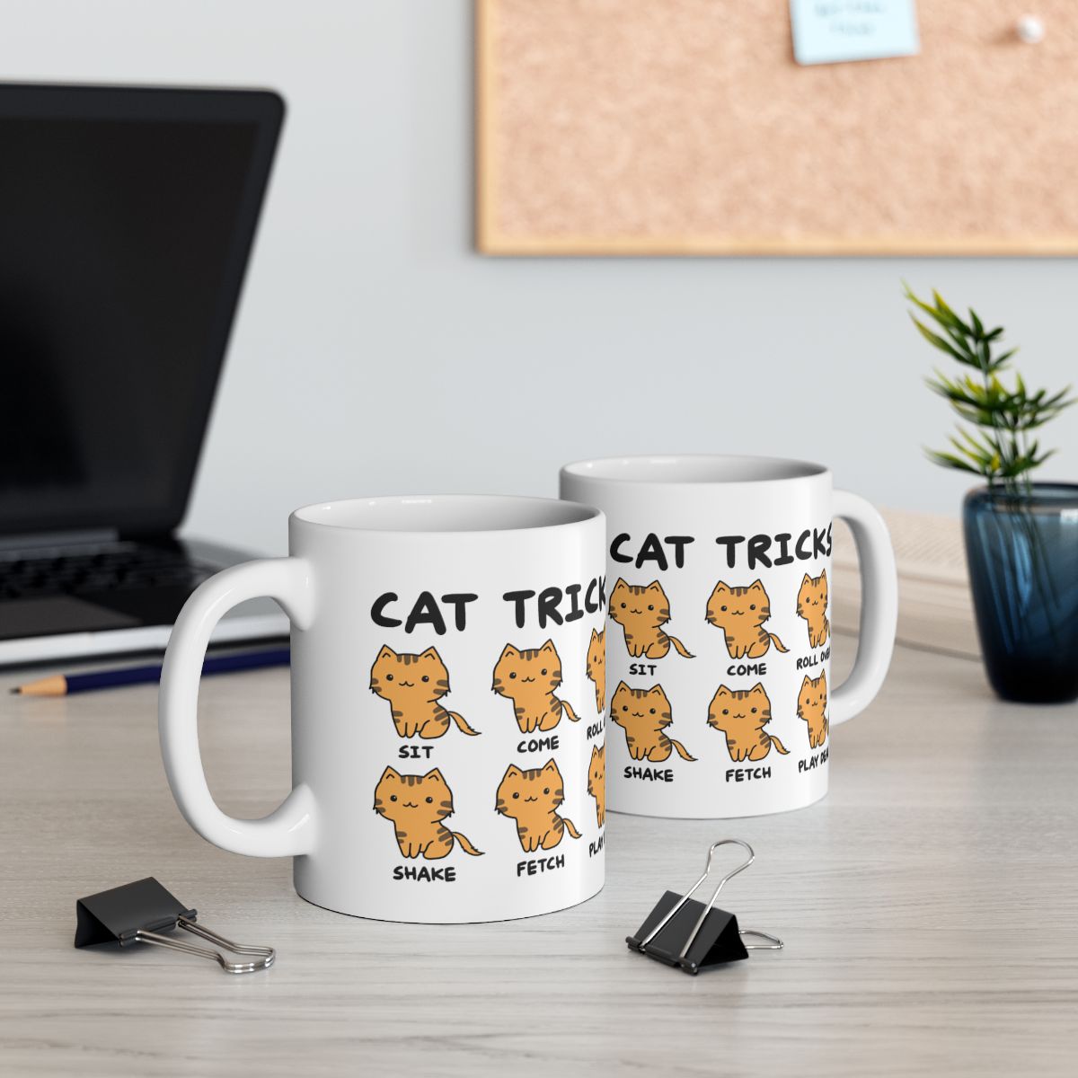 Cat Tricks Mug Featuring Cute Cat Illustrations