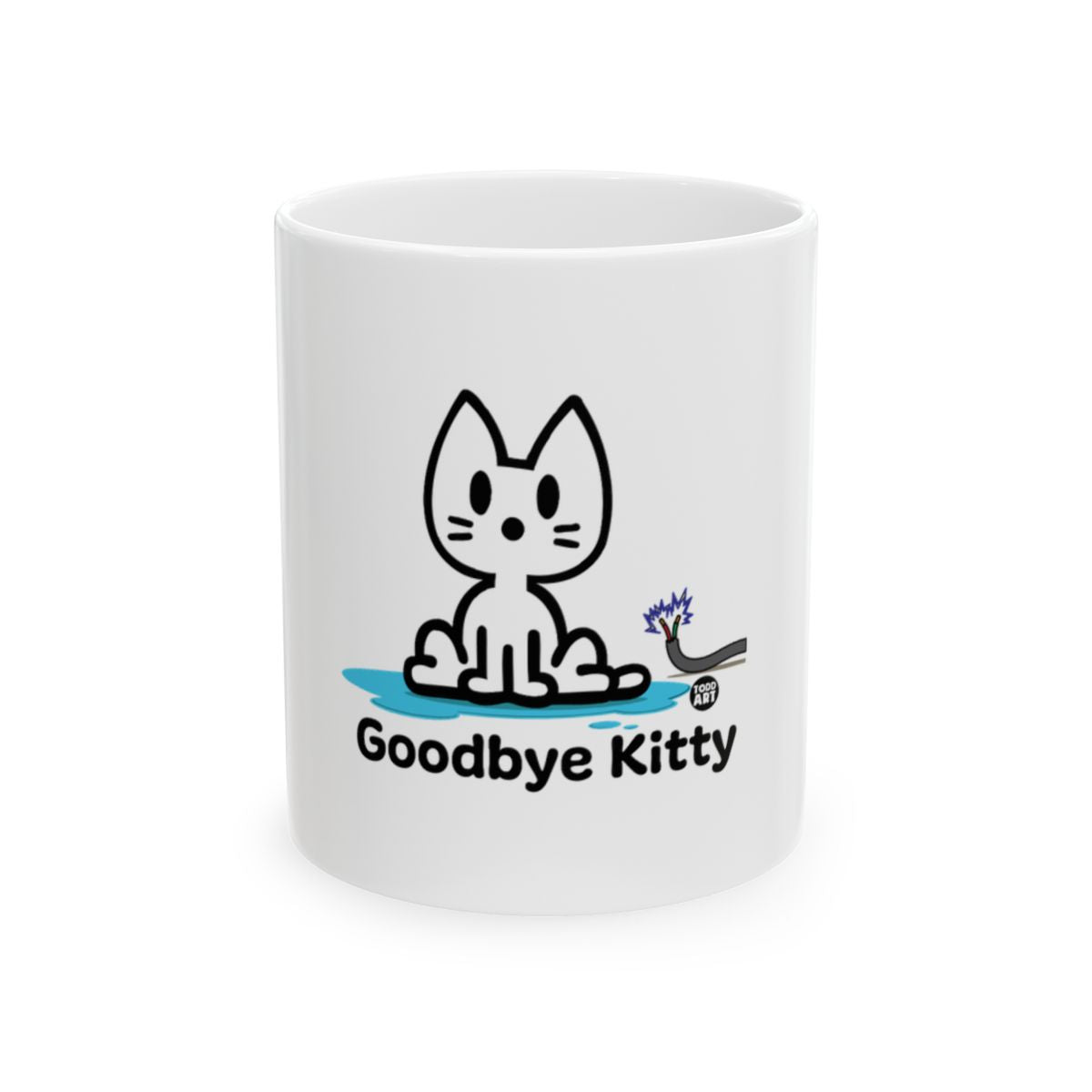 Goodbye Kitty Mug with Cute Cartoon Cat Design