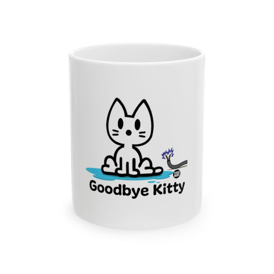 Goodbye Kitty Mug with Cute Cartoon Cat Design