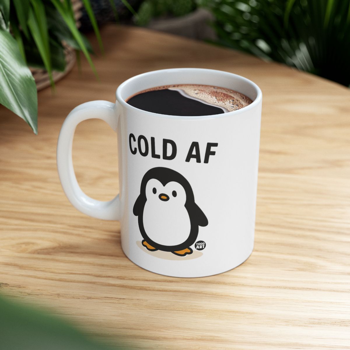 Cute Penguin Cold AF Design Coffee Mug