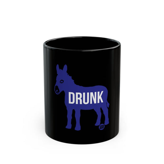 Humorous Drunk Donkey Design Black Mug Product