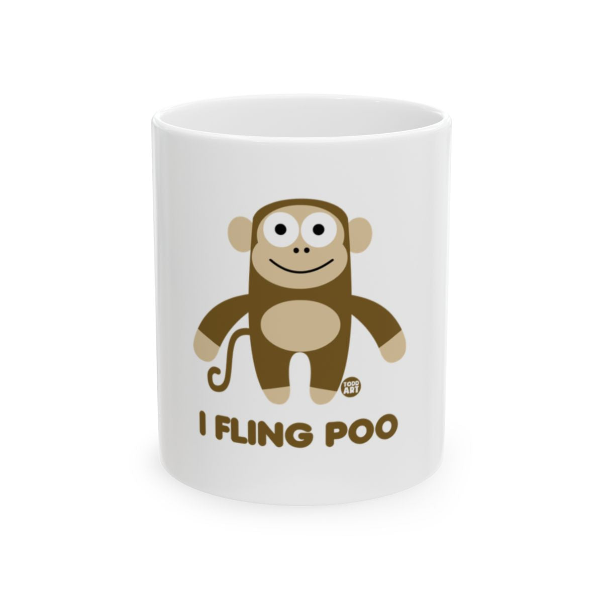 I Fling Poo Cute Monkey Printed Design Mug