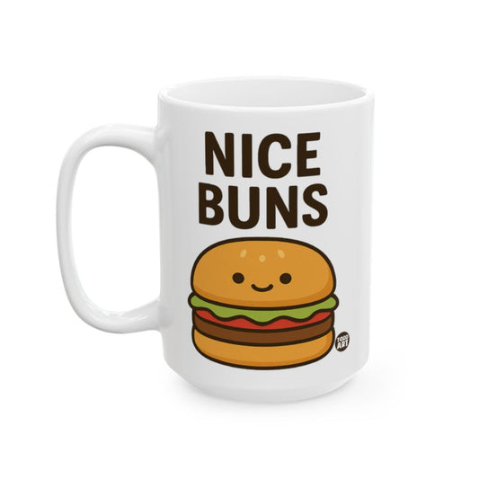 Funny Burger Graphic with Nice Buns Phrase Mug