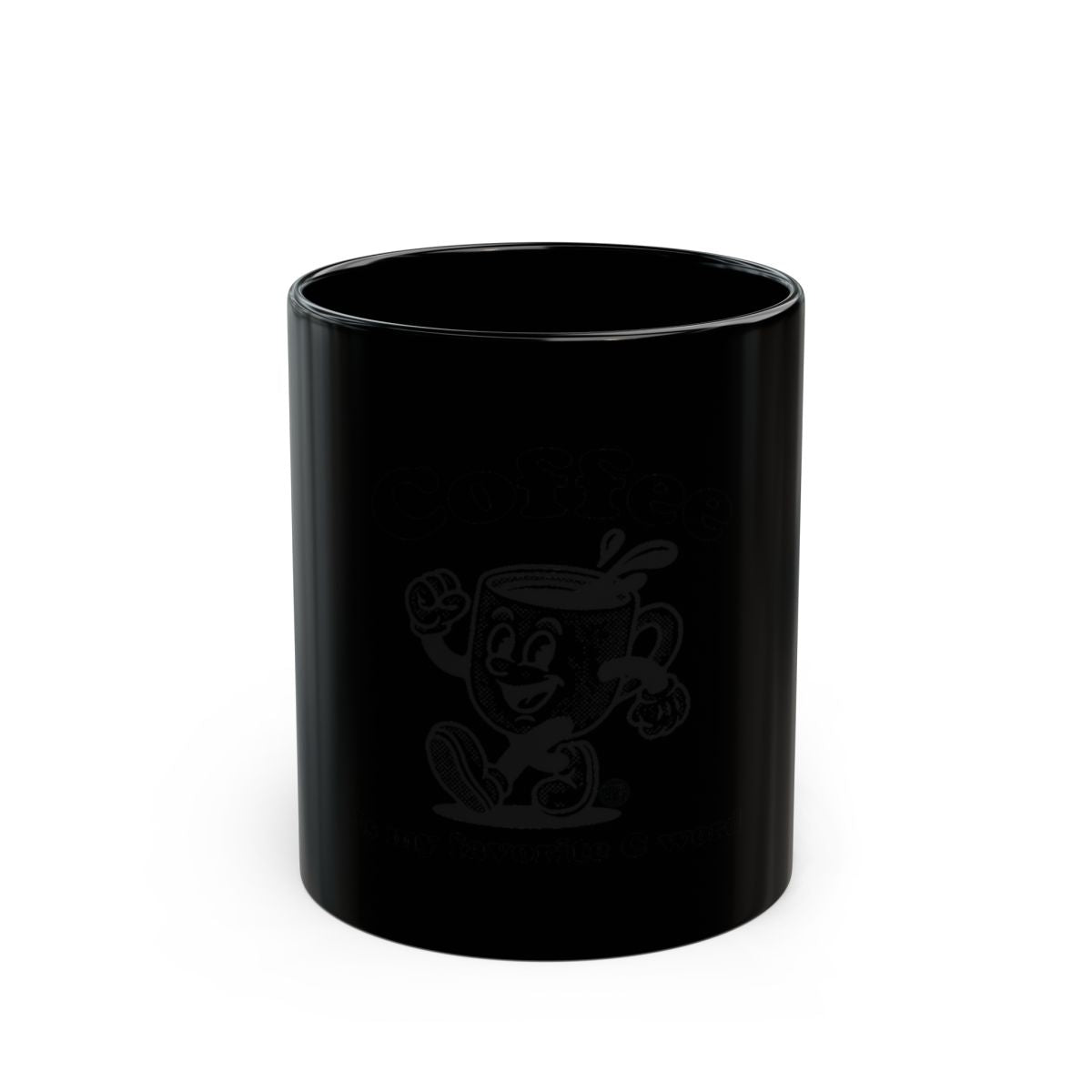 Fun Coffee Character Black Mug for Coffee Lovers
