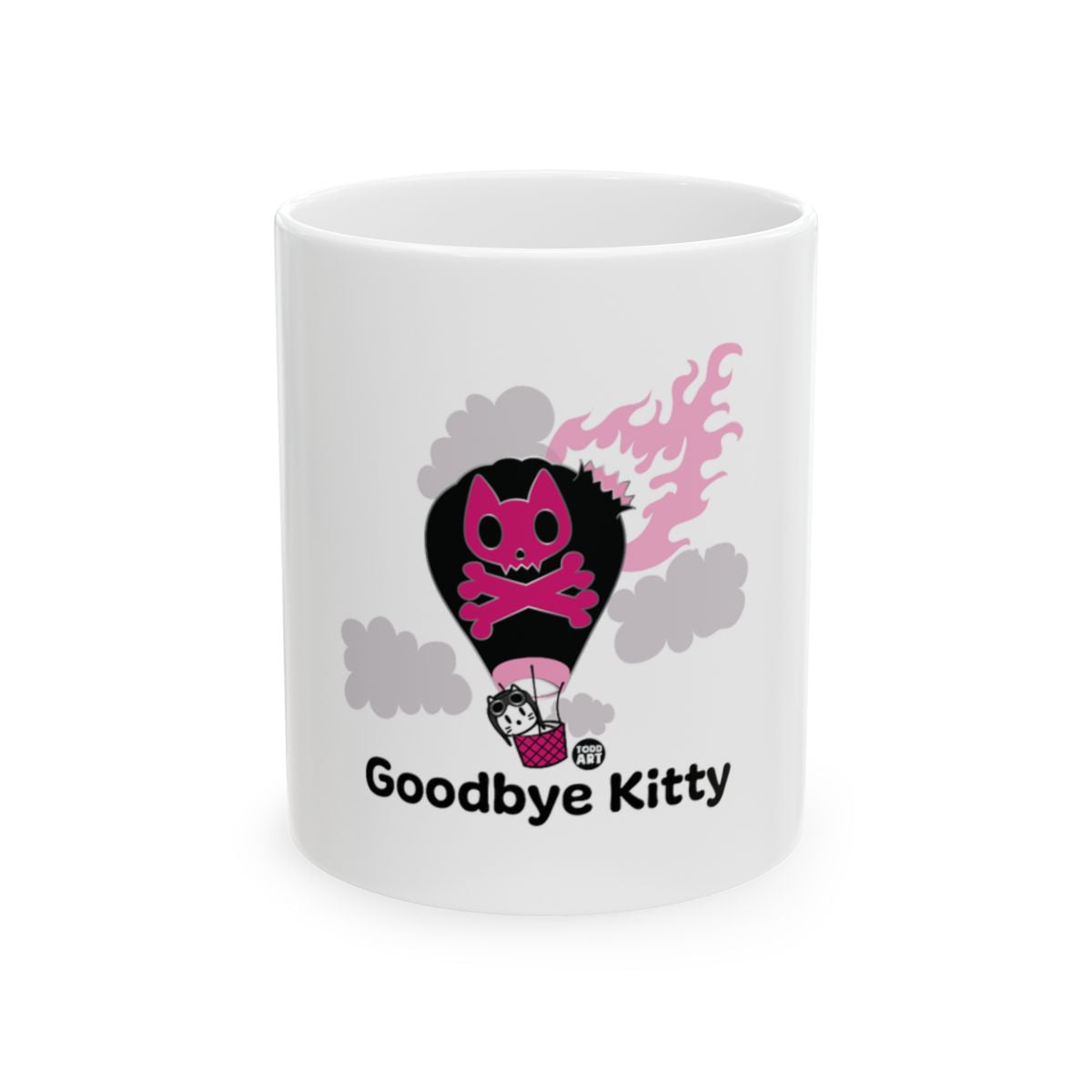 Goodbye Kitty Funny Hot Air Balloon Mug