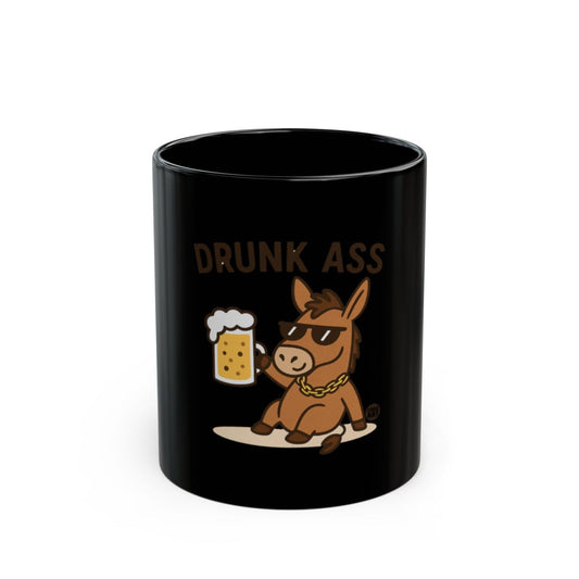 Funny Drunk Ass Design Mug with Beer Emoji