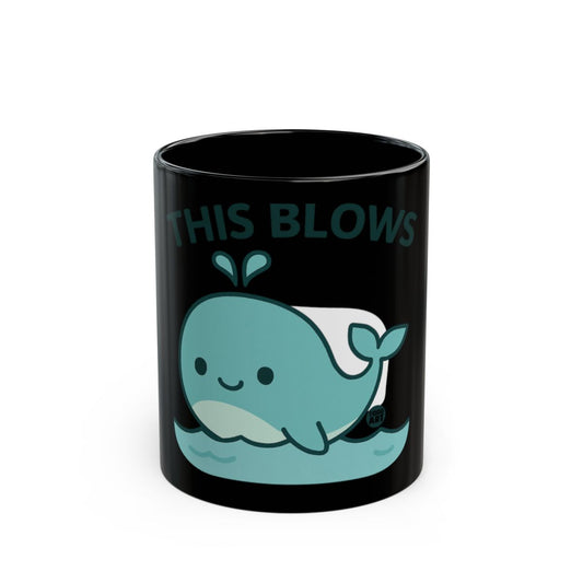 Cute Whale This Blows Black Mug Fun Giftable Item