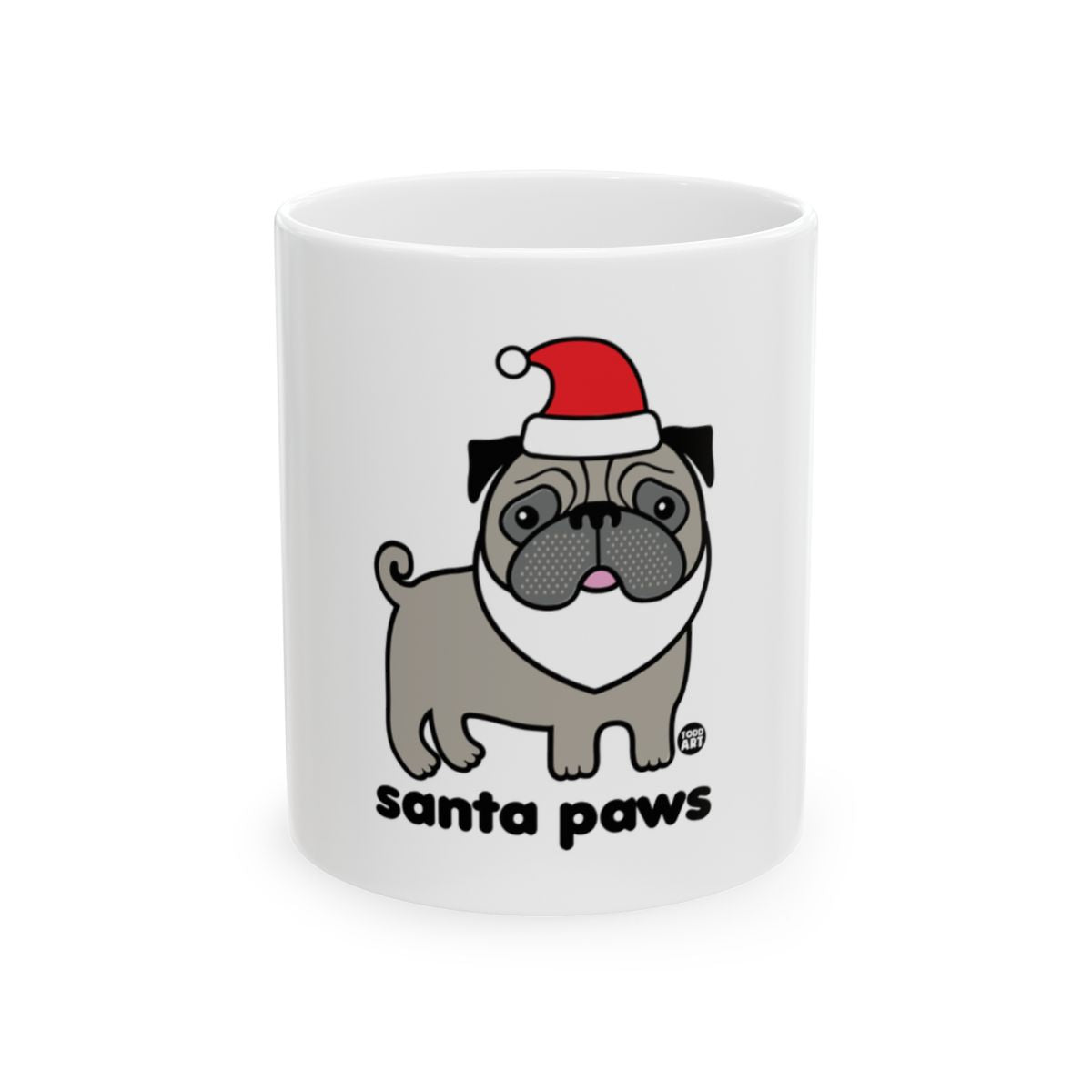 Santa Paws Detailed Pug Mug for Dog Lovers