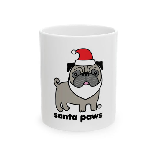 Santa Paws Detailed Pug Mug for Dog Lovers