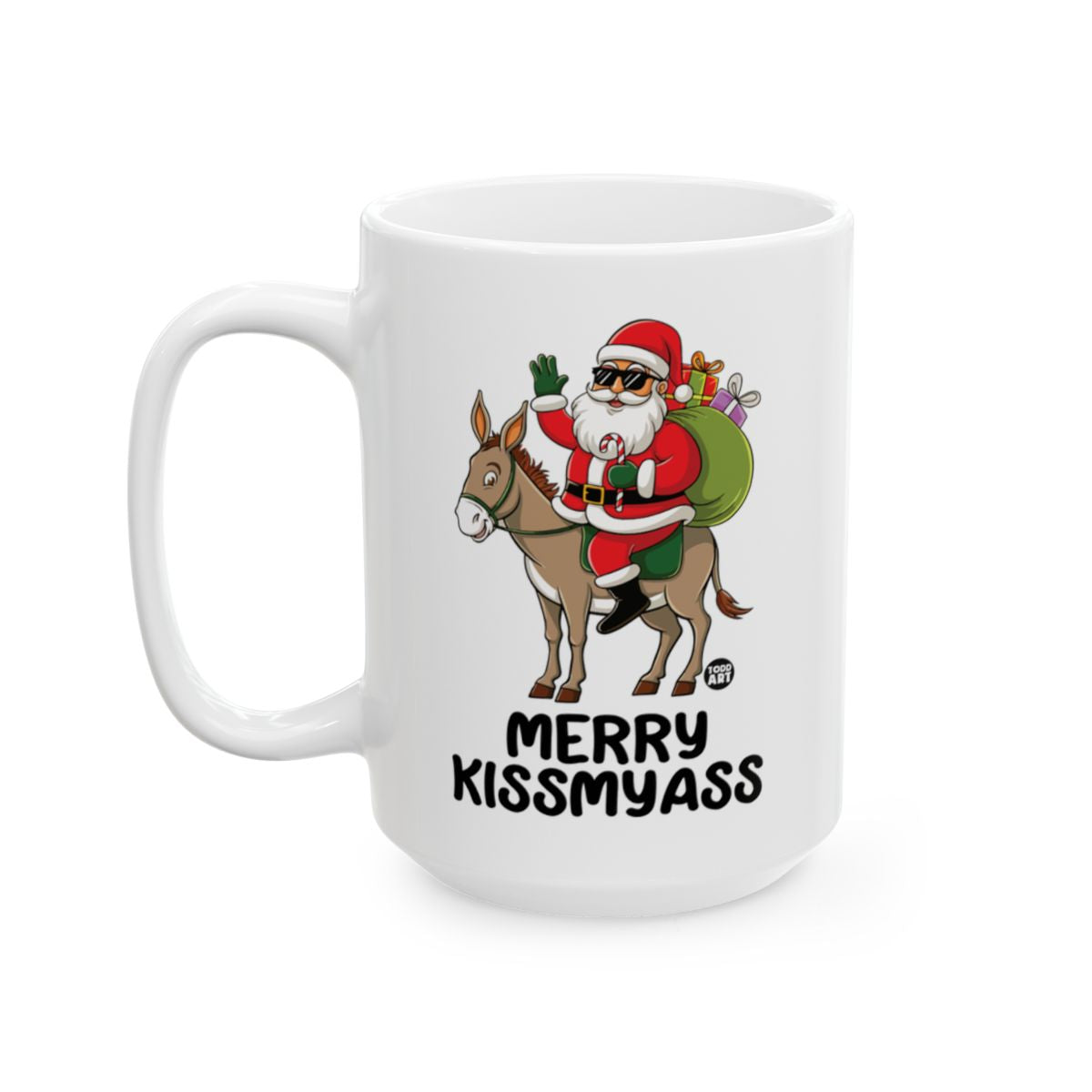 Funny Merry Kissmyass Santa Christmas Mug Gift