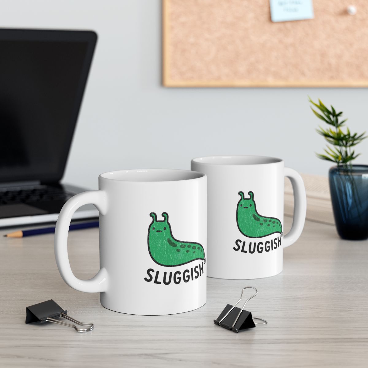 Funny Sluggish Green Slug Design Coffee Mug Product
