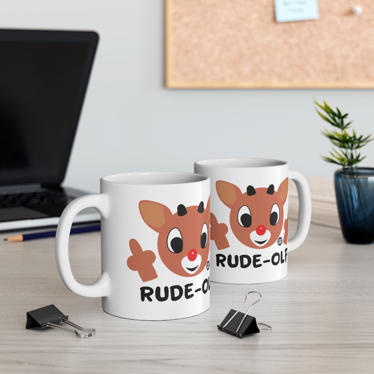 Funny Rude-Ol Reindeer Holiday Office Coffee Mug