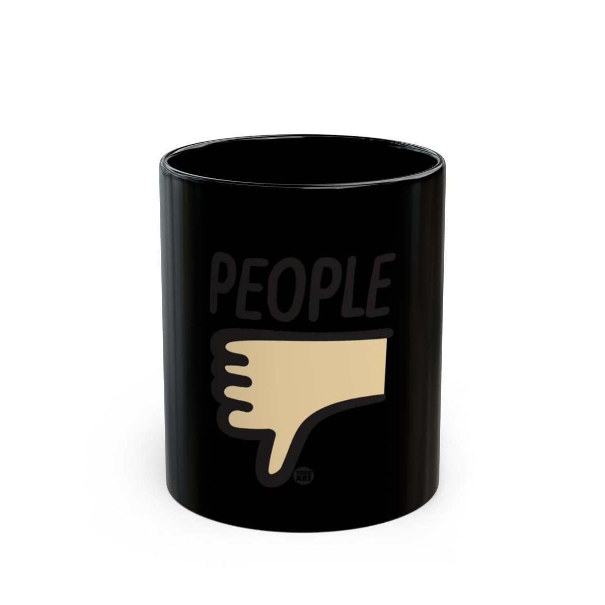 Thumbs Down People Design Black Coffee Mug