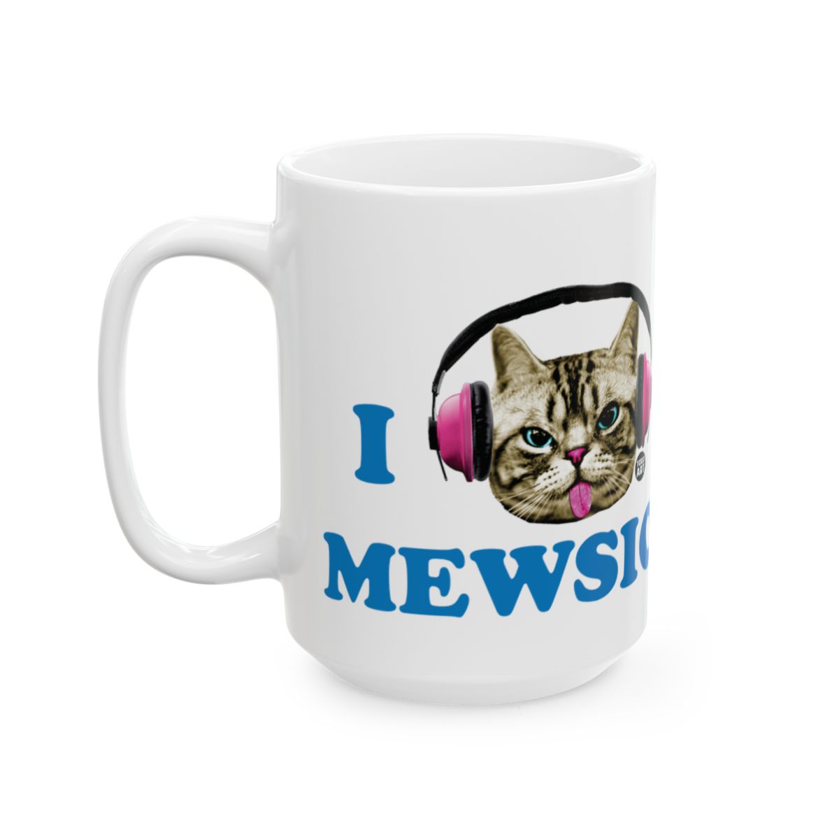I Love Mewsic Cat with Headphones Mug