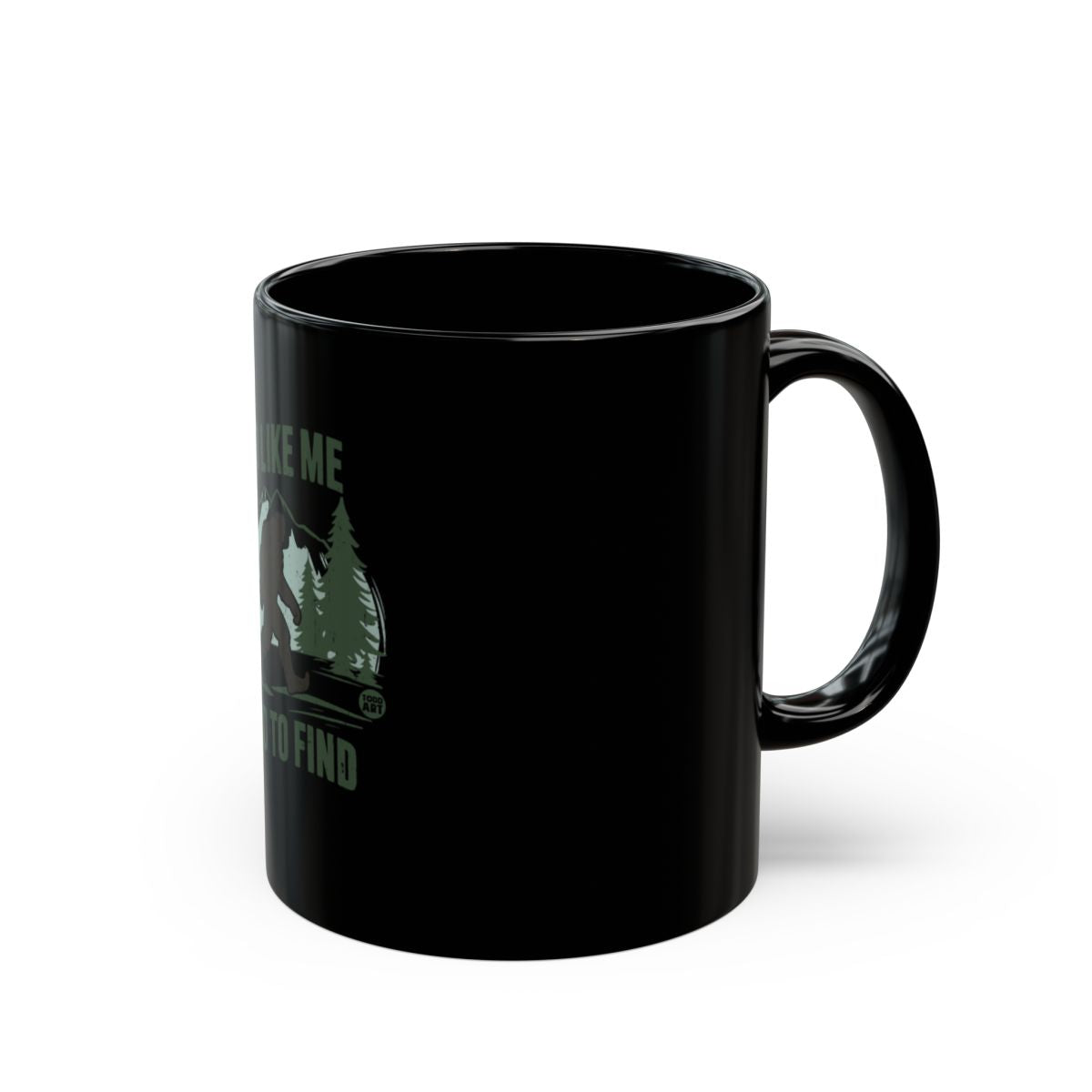 Bigfoot Forest Silhouette Black Coffee Mug