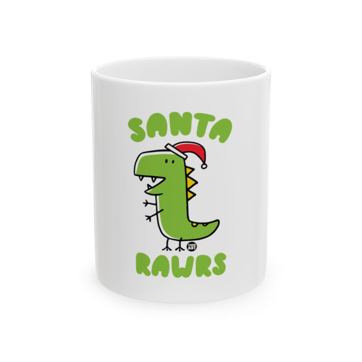 Santa Rawrs Dinosaur Wearing Santa Hat Mug