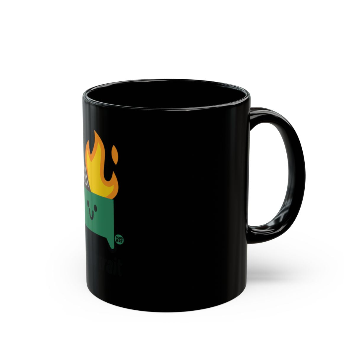Cute Burning Plant With Smiley Face Black Coffee Mug