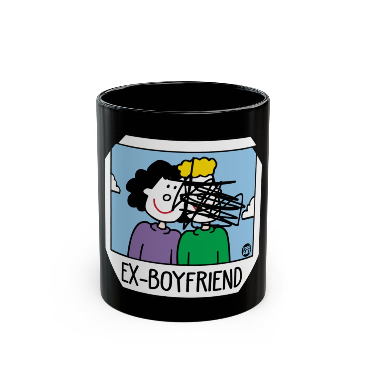 Humorous Ex-Boyfriend Cartoon Mug for Coffee Lovers