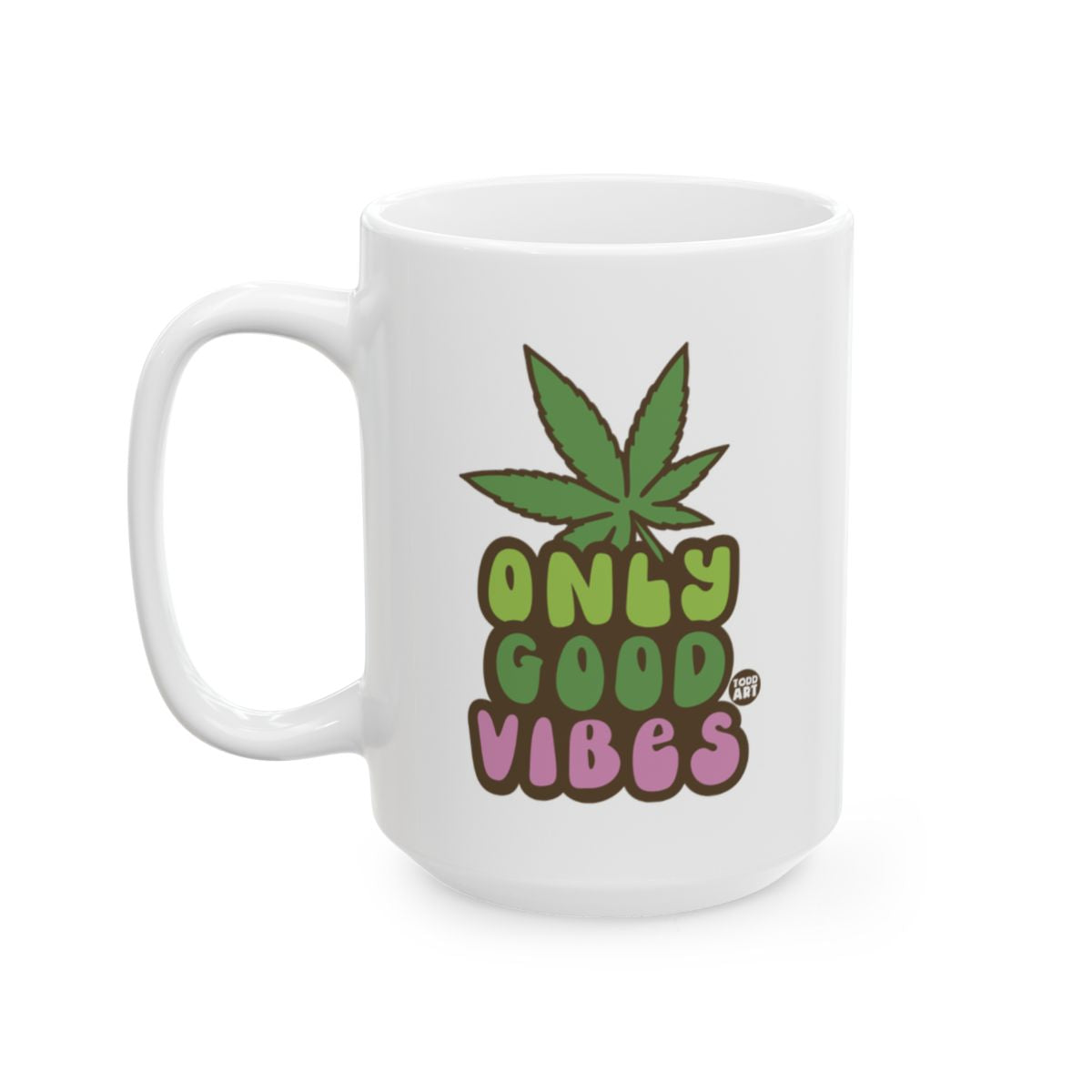 Only Good Vibes with Leaf Design Mug