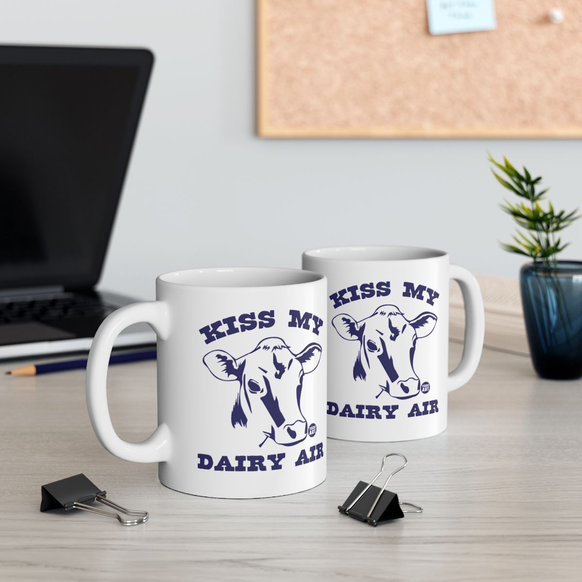 Kiss My Dairy Air Funny Cow Print Coffee Mug