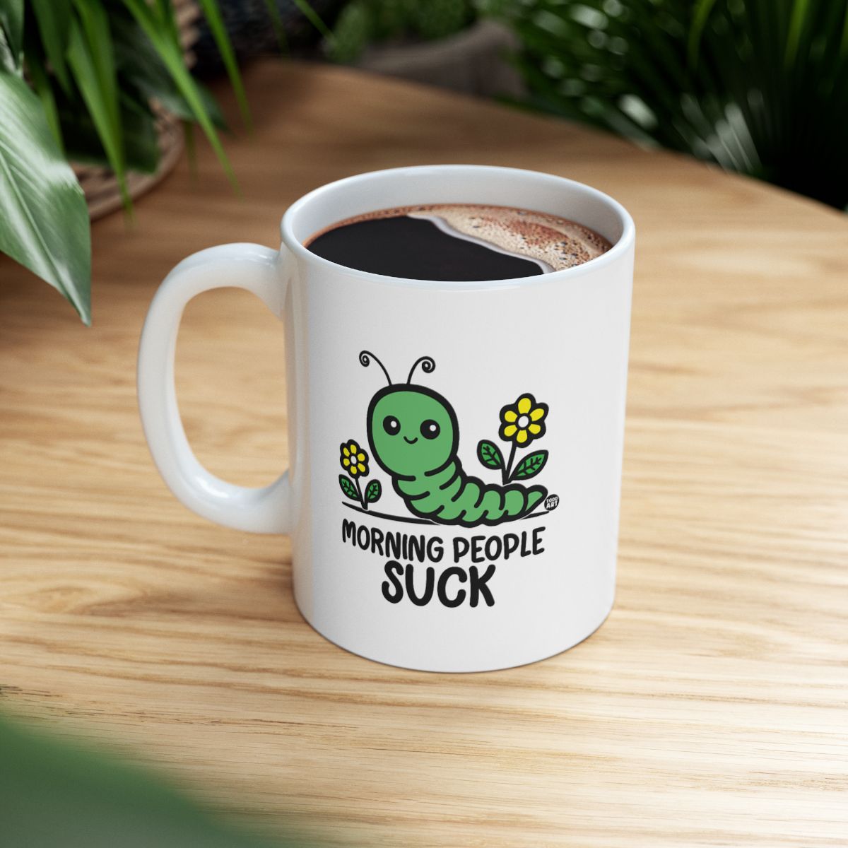 Cute Caterpillar Morning People Suck Coffee Mug