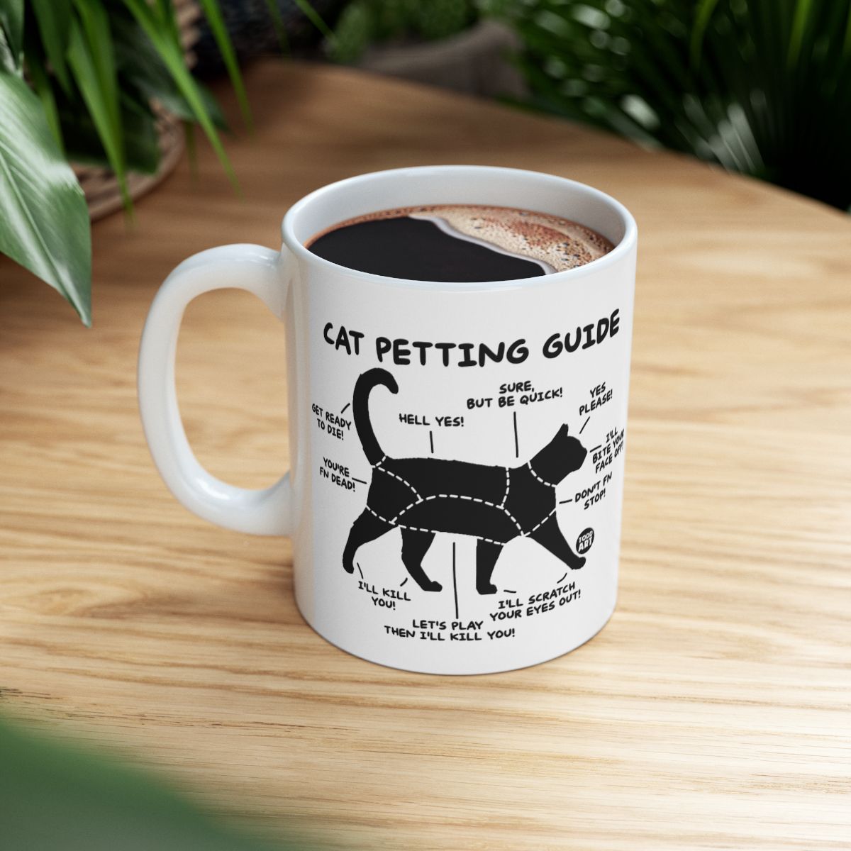 Cat Petting Guide Funny Novelty Mug for Cat Lovers Gift