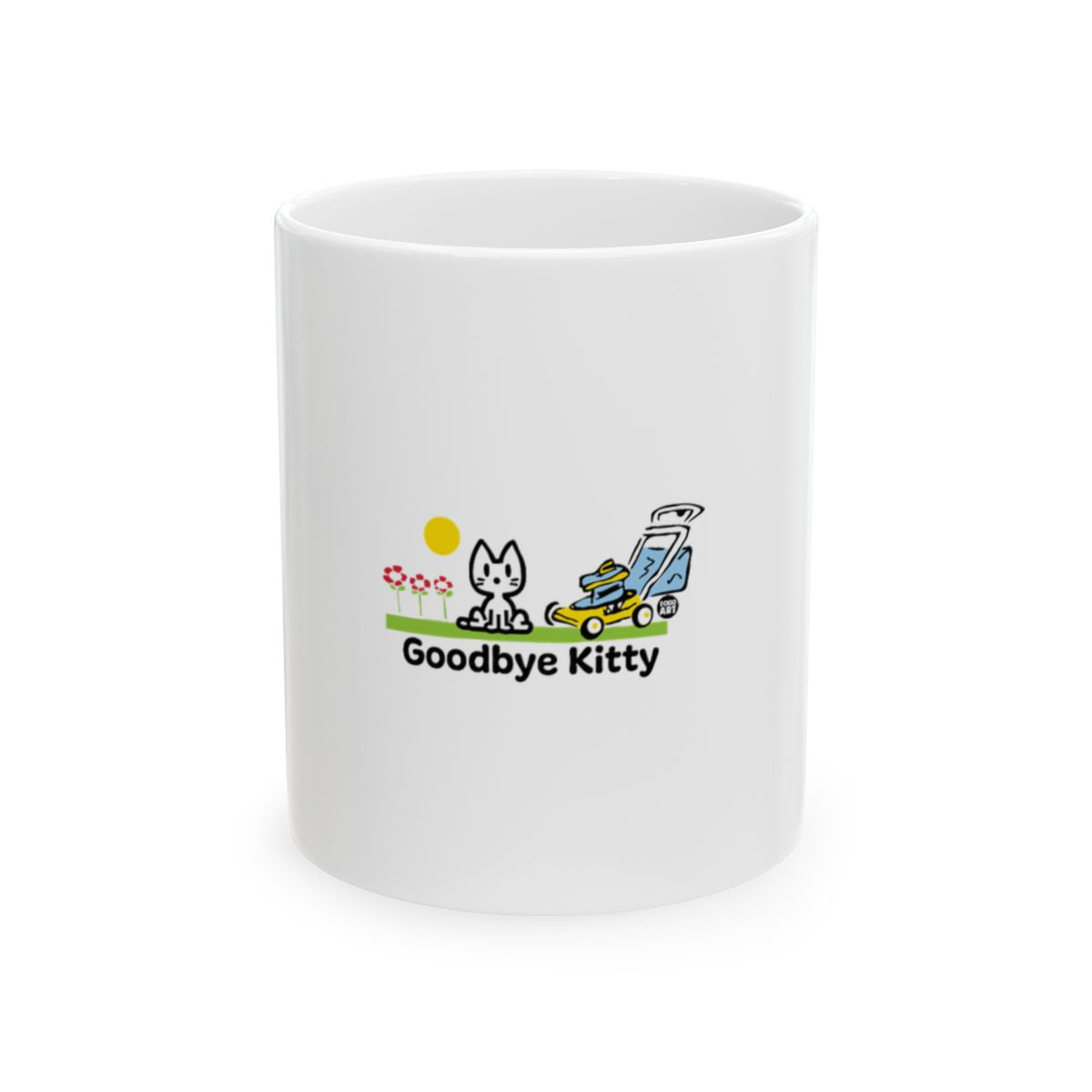 Goodbye Kitty White Mug With Cute Cat Design