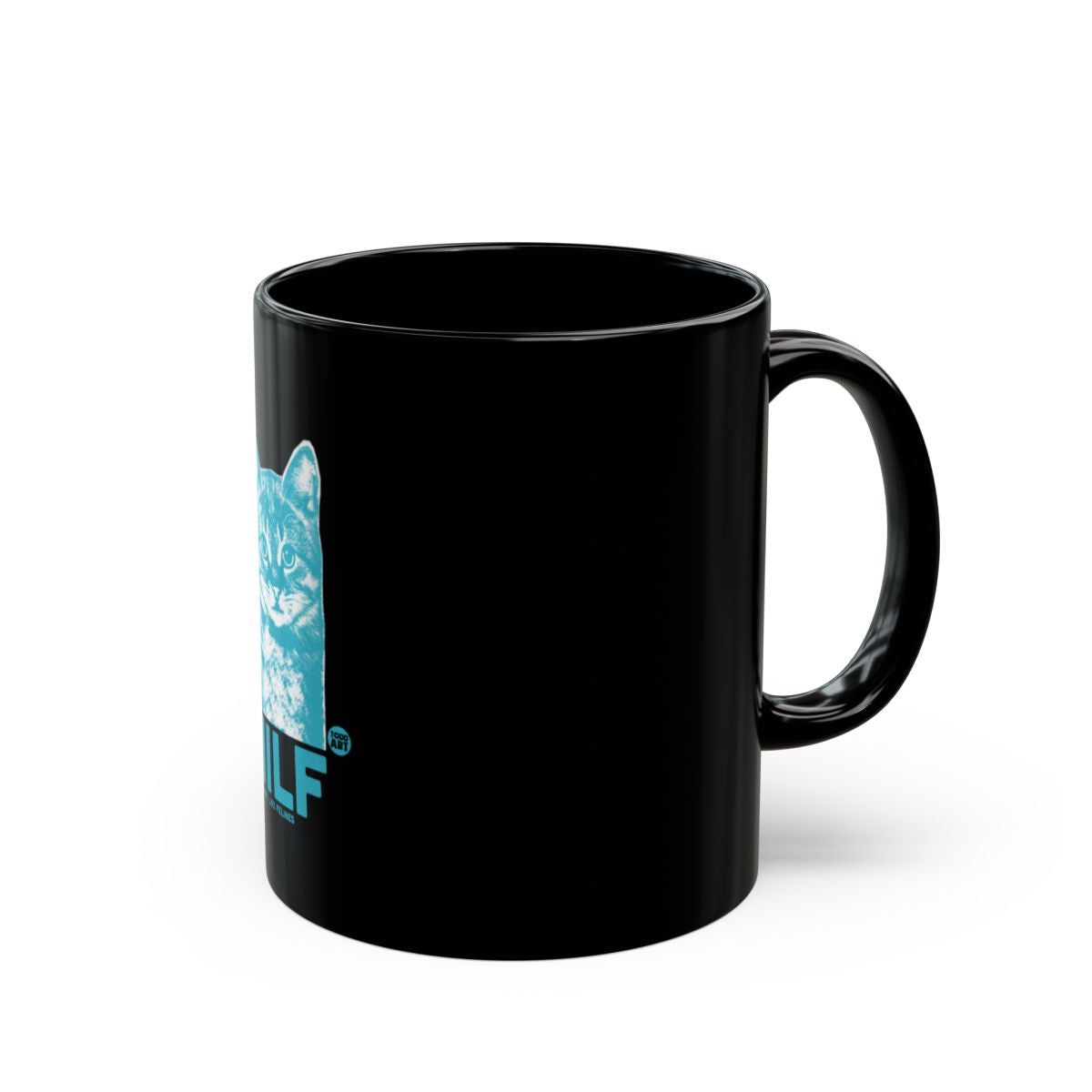 Stay Pawsitive Black Mug With Cute Cat Print