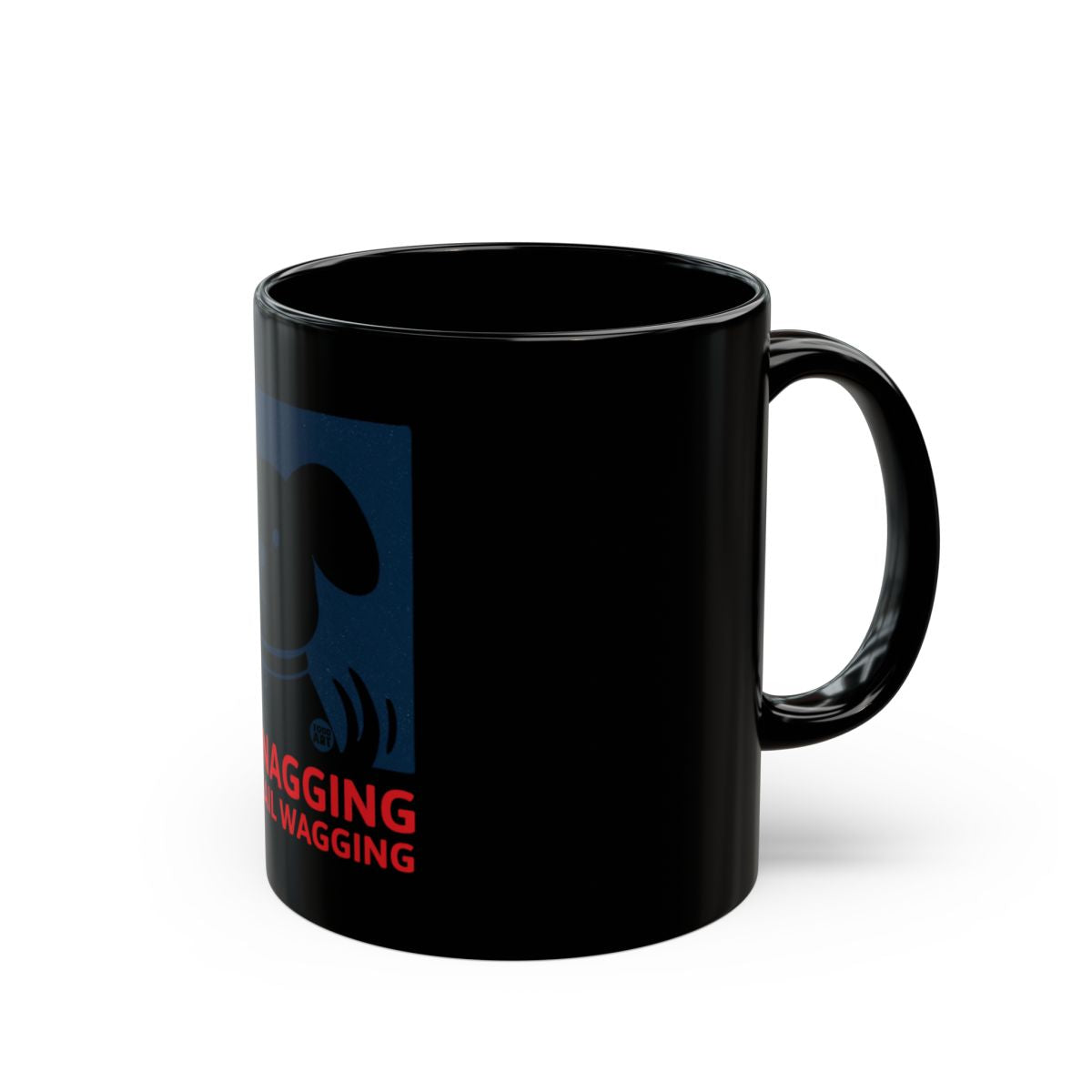 Wagging Not Lagging Black Coffee Mug