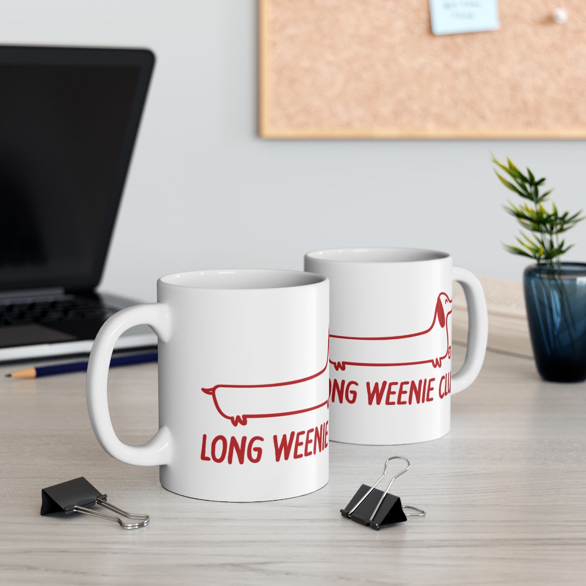 Long Weenie Club Dachshund Print Coffee Mug