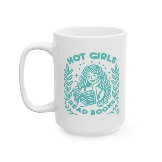 Hot Girls Read Books Illustrated Mug for Coffee Tea