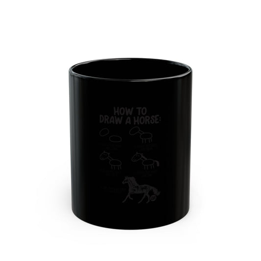 How to Draw a Horse Funny Guide Mug for Coffee Lovers