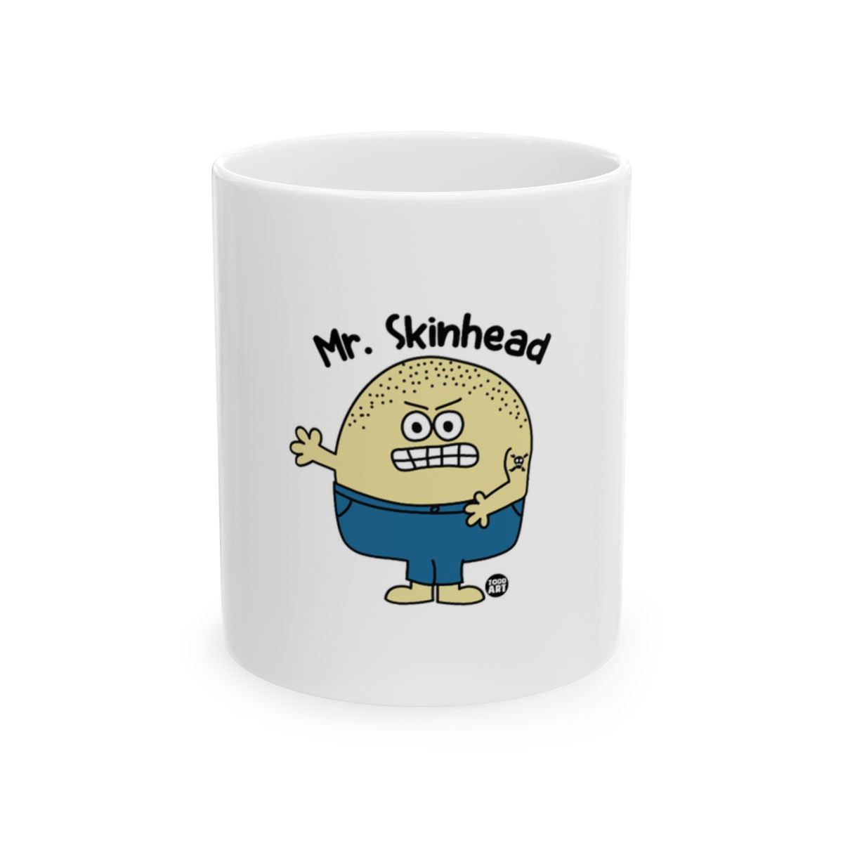 Mr. Skinhead character with angry face mug product