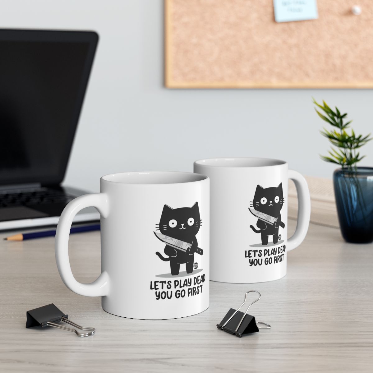 Let's Play Dead You Go First Funny Cat Mugs