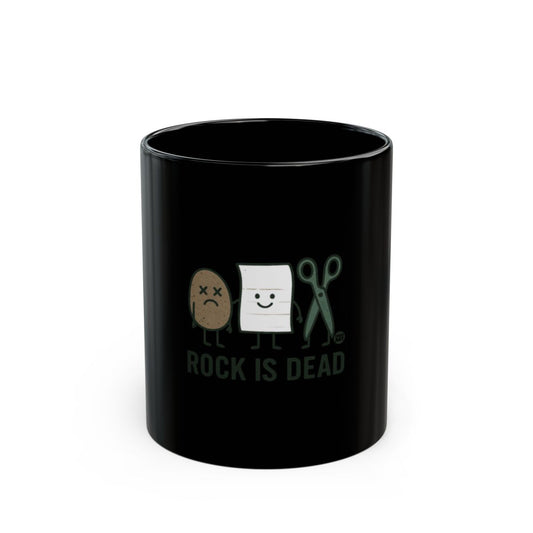 Rock Is Dead Cute Funny Black Mug