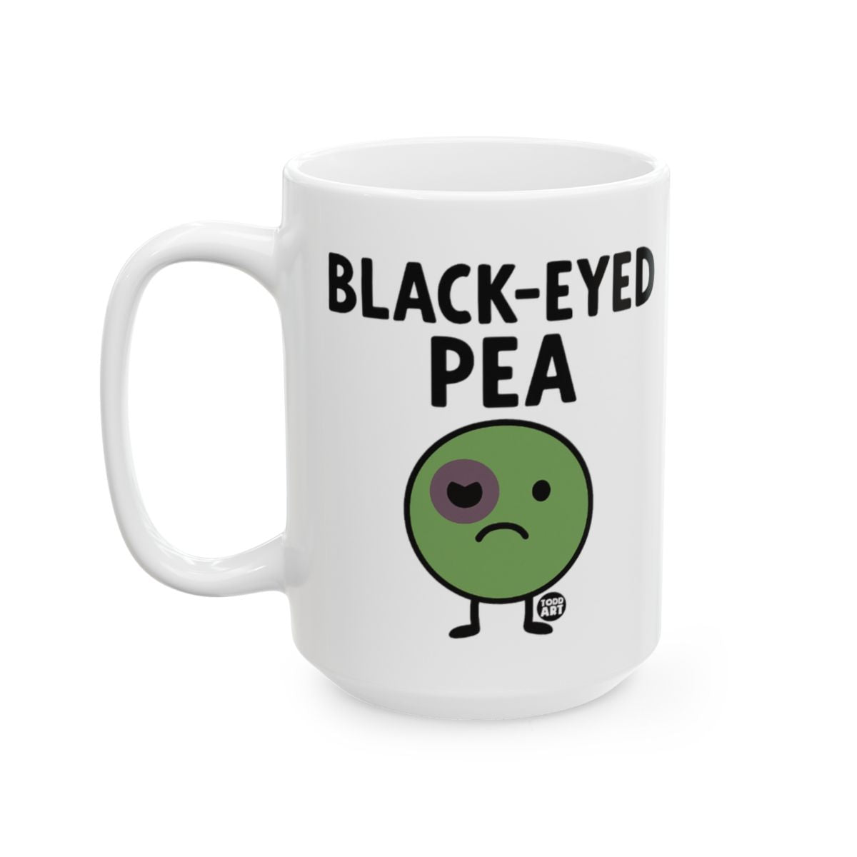 Funny Black-Eyed Pea Cartoon Design Coffee Mug